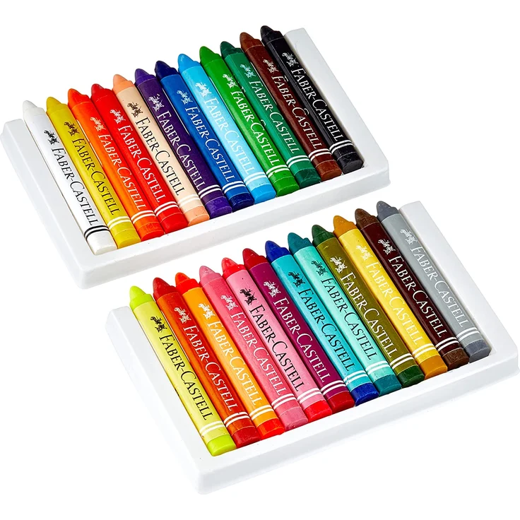 Faber-Castell 120024 Dreikant-Wachsmalkreide, 24er Etui, 1 Stück – Bild 3