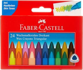 Faber-Castell 120024 Dreikant-Wachsmalkreide, 24er Etui