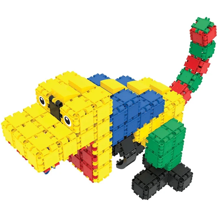 CLICS Konstruktionsspielzeug für Kinder ab 3 Jahre, kreatives Lernspielzeug im 560 Teile Set, Bausteine für Mädchen und Jungen, Montessori STEM-Spielzeug, Box mit Rollen 20 in 1, – Bild 5