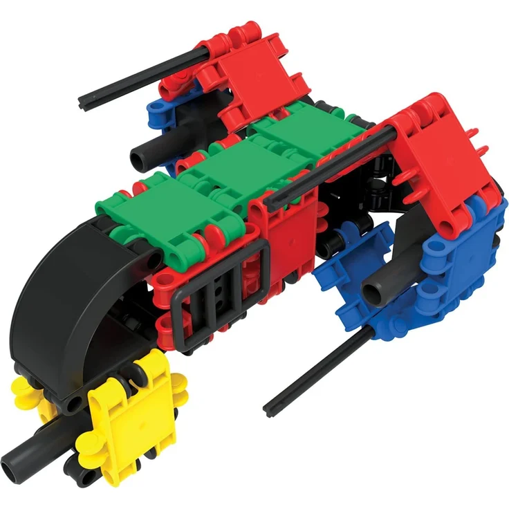 CLICS Konstruktionsspielzeug für Kinder ab 3 Jahre, kreatives Lernspielzeug im 560 Teile Set, Bausteine für Mädchen und Jungen, Montessori STEM-Spielzeug, Box mit Rollen 20 in 1, – Bild 10