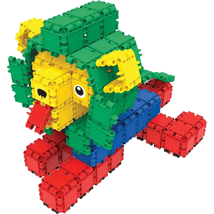CLICS Konstruktionsspielzeug für Kinder ab 3 Jahre, kreatives Lernspielzeug im 560 Teile Set, Bausteine für Mädchen und Jungen, Montessori STEM-Spielzeug, Box mit Rollen 20 in 1, – Bild 7