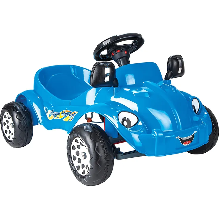 Pilsan Kinder Tretauto Happy Herby 07303, Lenkrad mit Hupe, Pedale, ab 3 Jahre blau