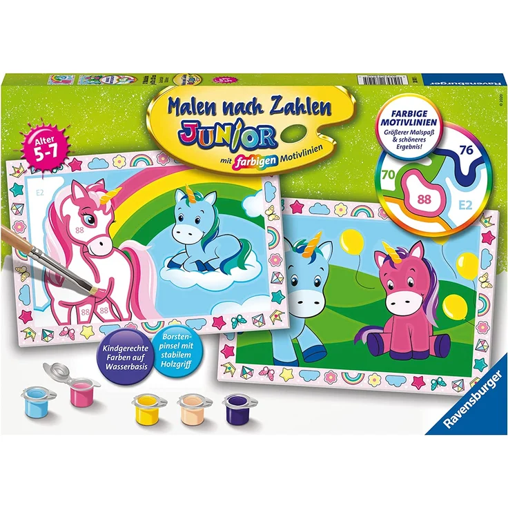 Ravensburger Malen nach Zahlen Junior Zauberhafte Einhörner – Bild 1