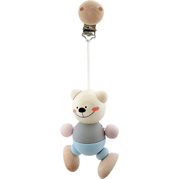 Rudolphs Schatzkiste Clipfigur Bär Nature Größe: ca. 9 cm Anhänger Kinderwagen Figur Holz