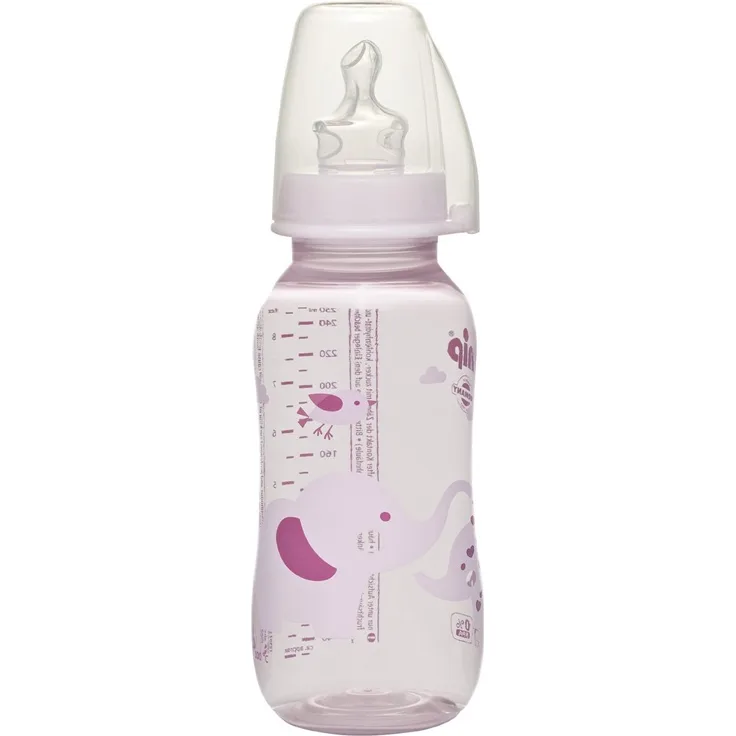 nip Standardflasche PP mit Trinksauger Anatomisch Silikon, 0-6 Monate, Größe M, 250 ml, Girl