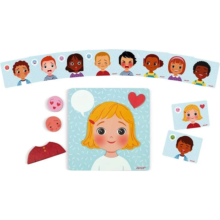 Janod - Magnetisches Spiel „Emotionen“ - Lernspiel Babys und Kleinkinder - Ab 2 Jahren, J08038 – Bild 2