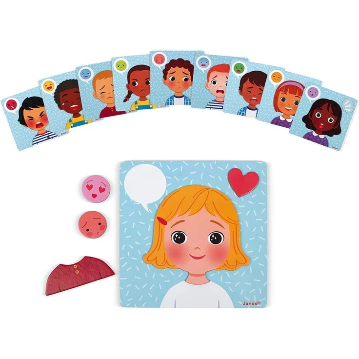 Janod - Magnetisches Spiel „Emotionen“ - Lernspiel Babys und Kleinkinder - Ab 2 Jahren, J08038 – Bild 7