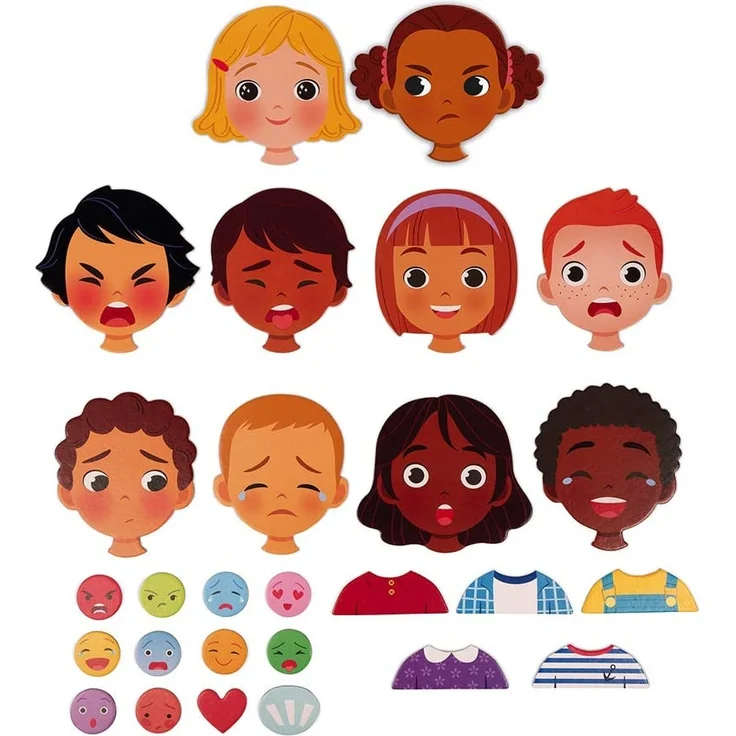 Janod - Magnetisches Spiel „Emotionen“ - Lernspiel Babys und Kleinkinder - Ab 2 Jahren, J08038 – Bild 4