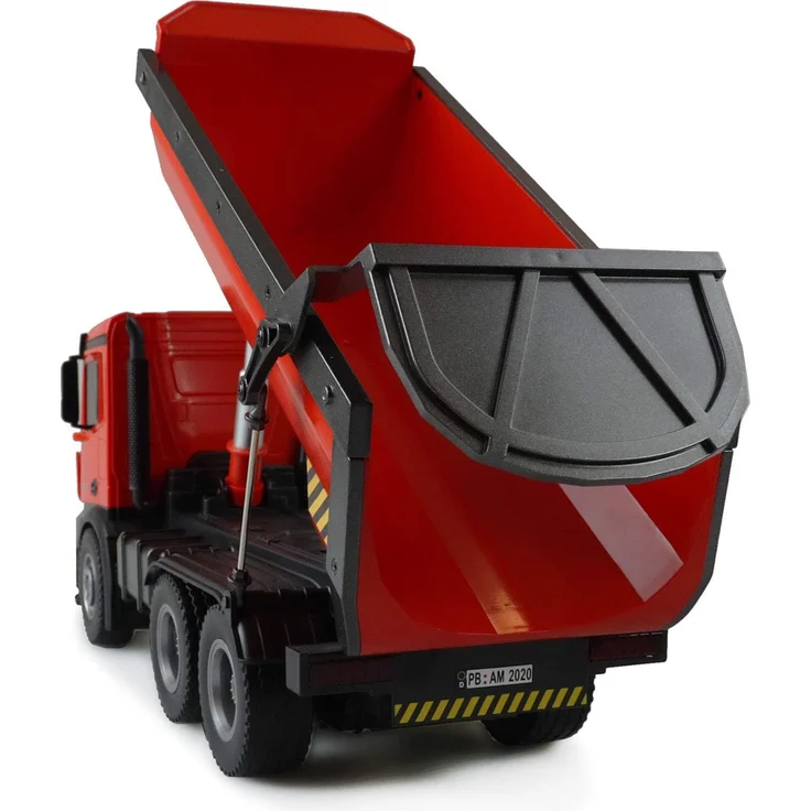 Amewi 22407 Elektro RC Modell Inkl. Akku und Ladegerät Mercedes-Benz Arocs Lizenz LKW Kipper 2,4GHz RTR rot – Bild 4