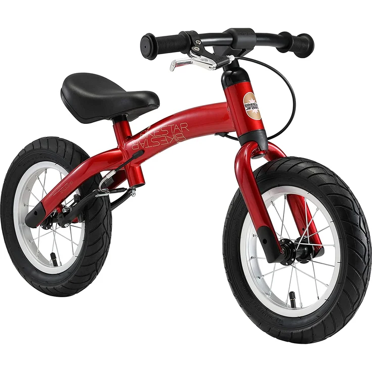 BIKESTAR Laufrad Laufrad mit Seitenständer und Bremse für Kinder ab 3 Jahren | 12 Zoll Sport Edition | Rot – Bild 2