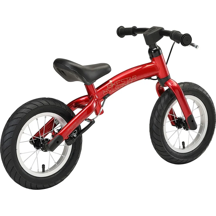 BIKESTAR Laufrad Laufrad mit Seitenständer und Bremse für Kinder ab 3 Jahren | 12 Zoll Sport Edition | Rot – Bild 8