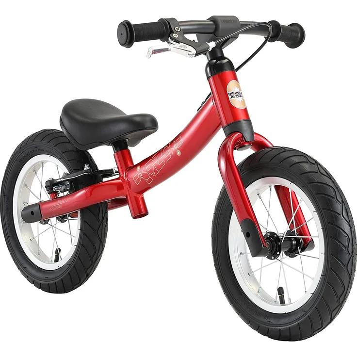 BIKESTAR Laufrad Laufrad mit Seitenständer und Bremse für Kinder ab 3 Jahren | 12 Zoll Sport Edition | Rot