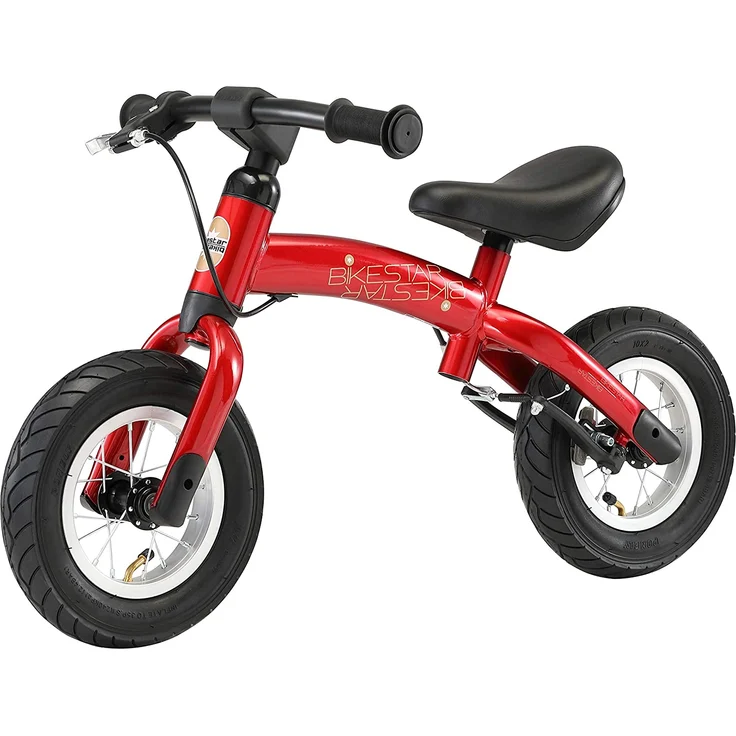 BIKESTAR Laufrad Laufrad mit Seitenständer und Bremse für Kinder ab 3 Jahren | 12 Zoll Sport Edition | Rot – Bild 6