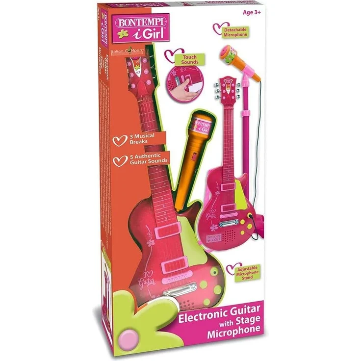 Bontempi e-Rock-Gitarre mit Mikrofon 112 cm rosa – Bild 2