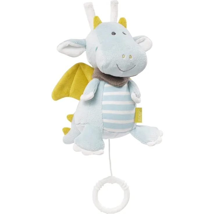 Fehn 065015 Spieluhr Drache – Aufzieh-Spieluhr mit herausnehmbarem Spielwerk – Für Babys und Kleinkinder ab 0+ Monaten – Maße: 17 cm