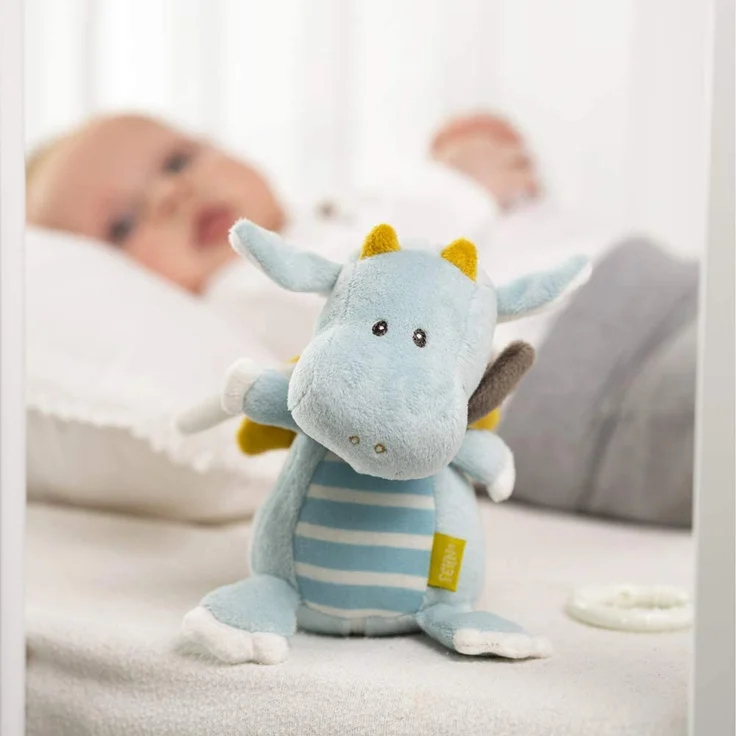 Fehn 065015 Spieluhr Drache – Aufzieh-Spieluhr mit herausnehmbarem Spielwerk – Für Babys und Kleinkinder ab 0+ Monaten – Maße: 17 cm – Bild 2