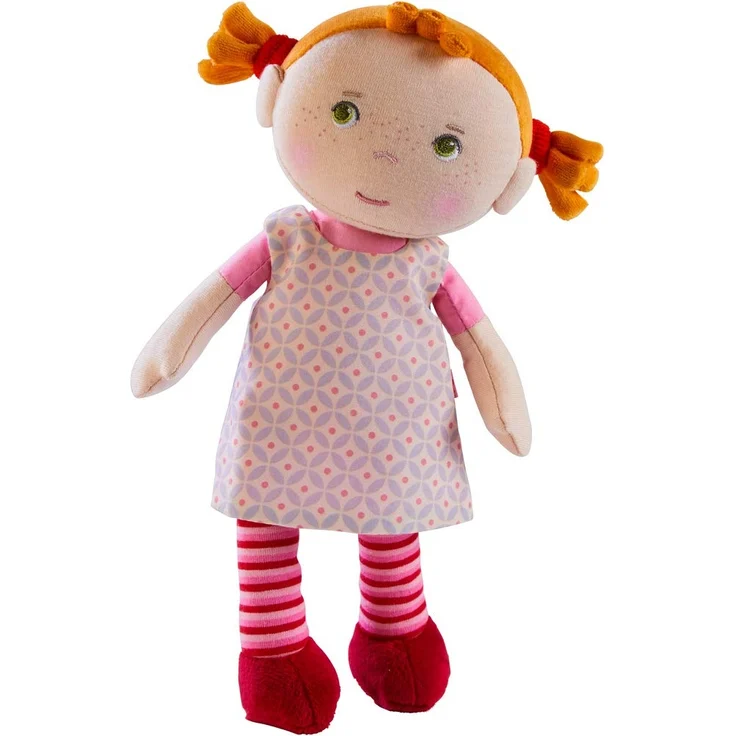Haba 303730 - Kuschelpuppe Roya, Weiche Stoffpuppe, für Babys ab 1, 5 Jahren, mit Strampelanzug aus Flauschigem Fleece, Ideales Geschenk zur Geburt oder Taufe – Bild 1