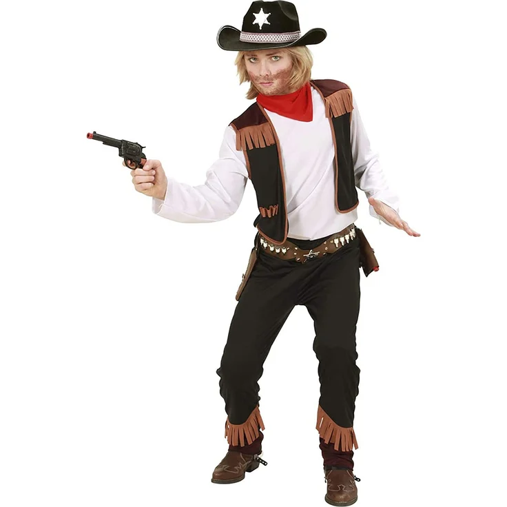 Widmann 02597 - Kinderkostüm Cowboy, Shirt mit Weste, Hose und Halstuch, Größe 140 – Bild 4