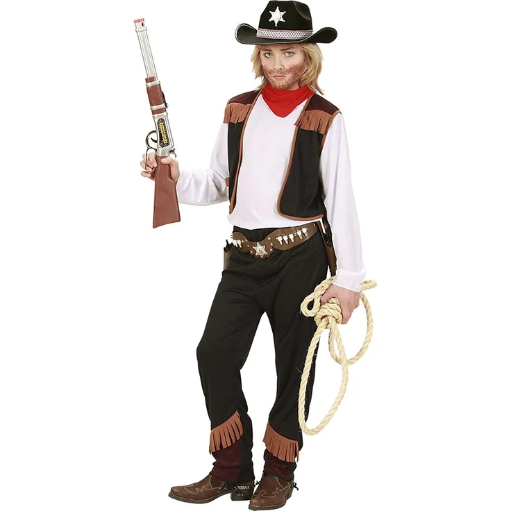 Widmann 02597 - Kinderkostüm Cowboy, Shirt mit Weste, Hose und Halstuch, Größe 140 – Bild 3