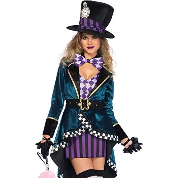 LEG AVENUE 85592 Herrliche Mad Hatter Damenkostüm, Mehrfarbig, Größe XL