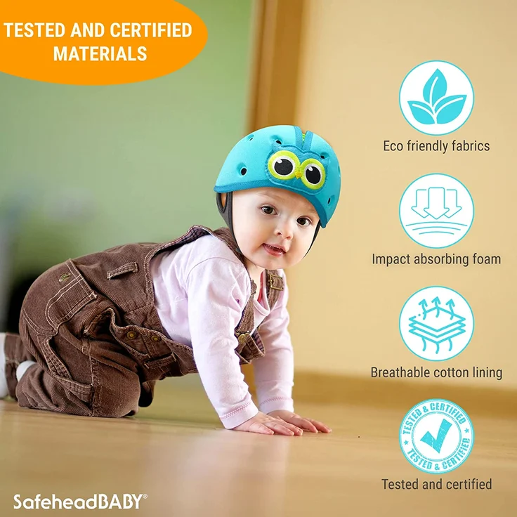SHB001 Babyhelm Marienkäfer, Kopfschutz für Babys, rot – Bild 4