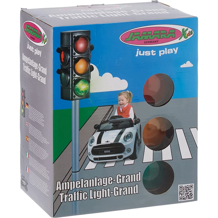 Jamara 460256 460256-Ampelanlage-Grand/Traffic Light-Grand-Ampel mit Lichtfunktion, klassisches & realistisches Design, hochwertiger Kunststoff, Ampelphasen automatisch od.manuell,Autoabschaltfunktion – Bild 4