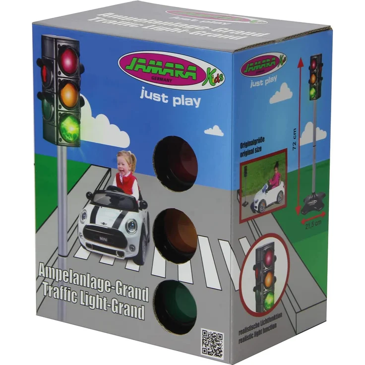 Jamara 460256 460256-Ampelanlage-Grand/Traffic Light-Grand-Ampel mit Lichtfunktion, klassisches & realistisches Design, hochwertiger Kunststoff, Ampelphasen automatisch od.manuell,Autoabschaltfunktion – Bild 6