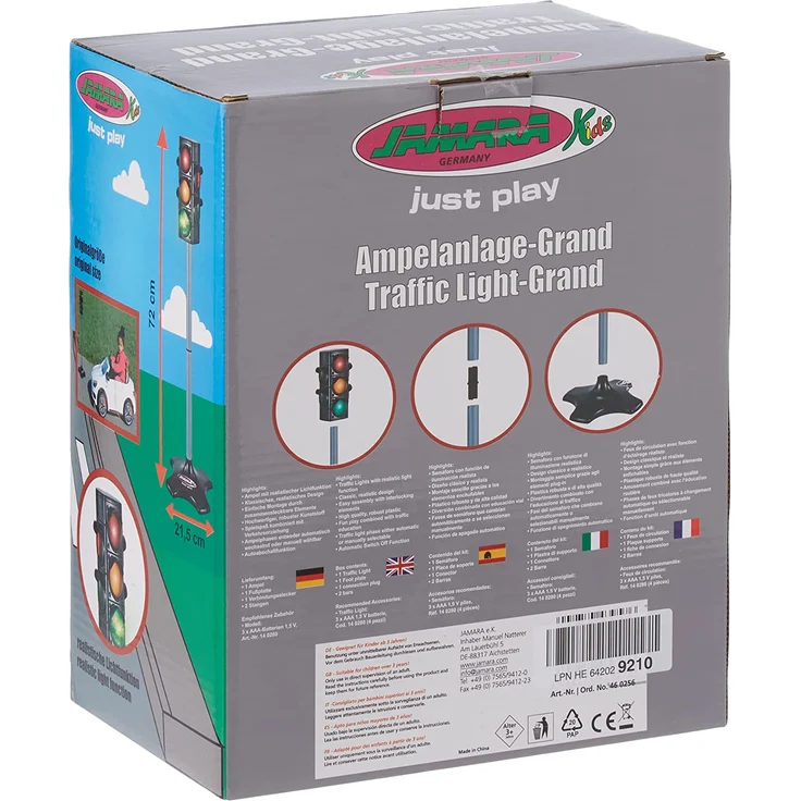 Jamara 460256 460256-Ampelanlage-Grand/Traffic Light-Grand-Ampel mit Lichtfunktion, klassisches & realistisches Design, hochwertiger Kunststoff, Ampelphasen automatisch od.manuell,Autoabschaltfunktion – Bild 5