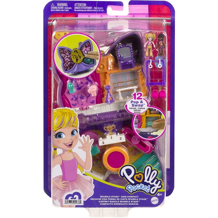Mattel Polly Pocket Schleifen-Glitzerbühne Schatulle – Bild 7