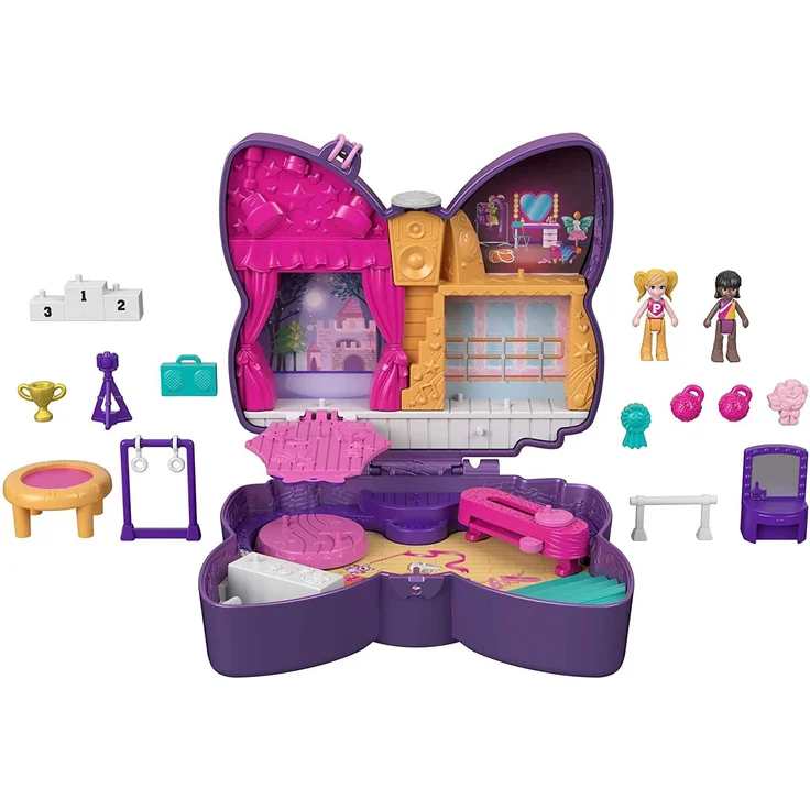 Mattel Polly Pocket Schleifen-Glitzerbühne Schatulle – Bild 1