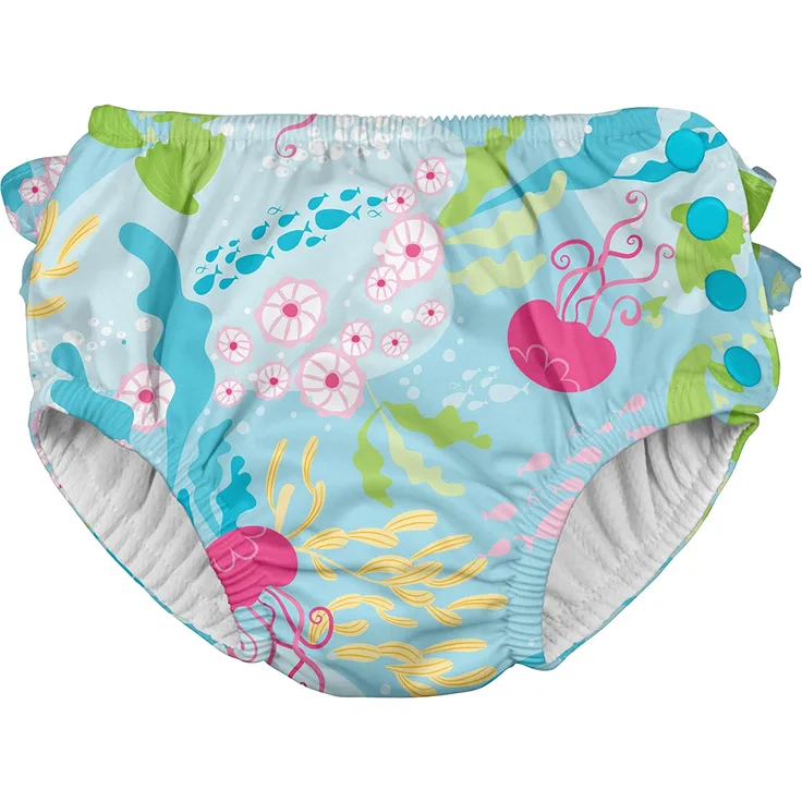 Iplay Ruffle Swim Diaper Badewindel Schwimmwindel Aqua Coral Reef SL 13,5-17kg