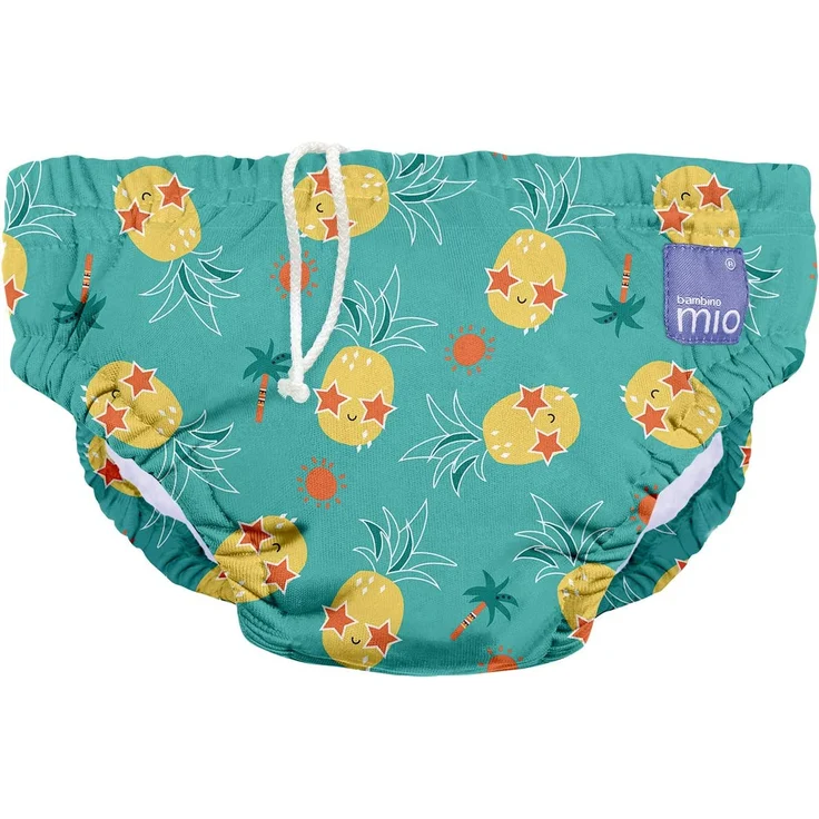 Bambino Mio, Wiederverwendbare Schwimmwindel, auslaufsicher, stylisch und leicht, Alberne Ananas, S (<6 Monate) – Bild 1