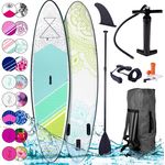 BRAST SUP Board Lady Aufblasbares Stand up Paddle Set für Frauen 300cm Flower Lime incl. Zubehör 5 Jahre Garantie Fußschlaufe Paddel Pumpe Rucksack - Preisvergleich
