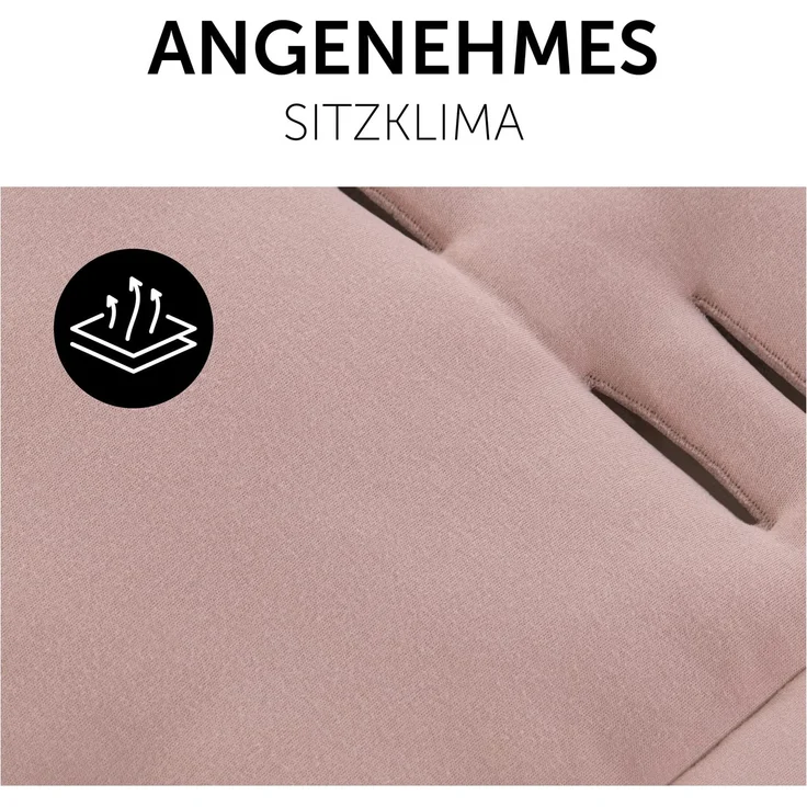Hauck Universal Sitzauflage für Buggys, Kinderwagen, Fahrradanhänger, Baumwolle, Atmungsaktiv, Weich, Einfache Befestigung ,Sommer & Winter, Bambi Rose – Bild 5