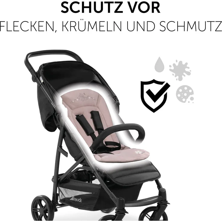 Hauck Universal Sitzauflage für Buggys, Kinderwagen, Fahrradanhänger, Baumwolle, Atmungsaktiv, Weich, Einfache Befestigung ,Sommer & Winter, Bambi Rose – Bild 6