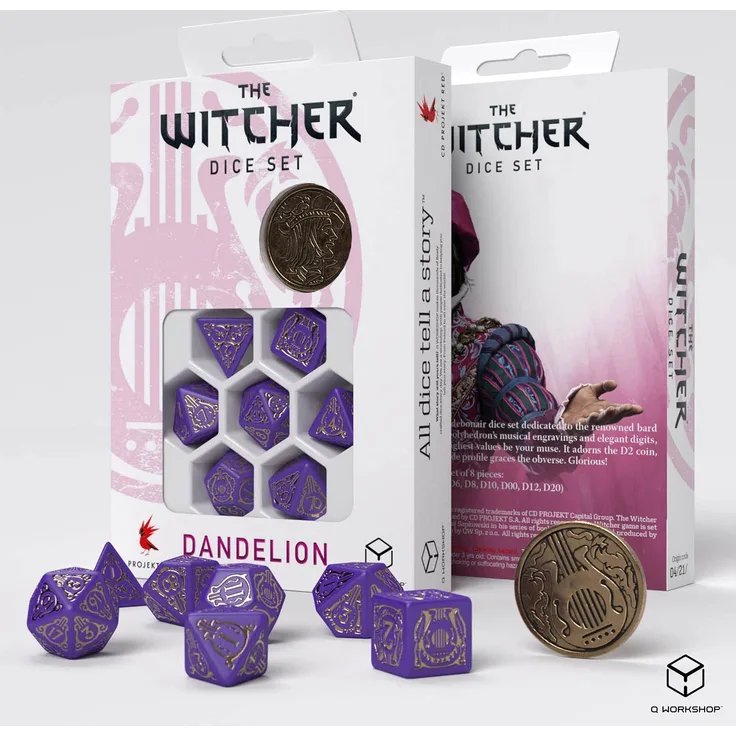 SWDA01 - The Witcher Würfelset. Dandelion - Viscount de Lettenhove