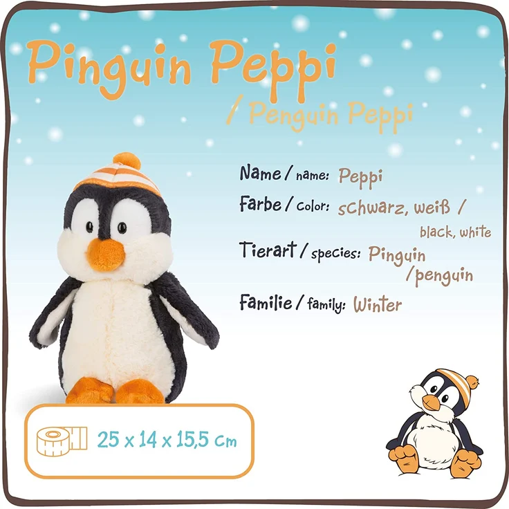 Nici Pinguin Peppi 25cm Schlenker Kuscheltier – Bild 3