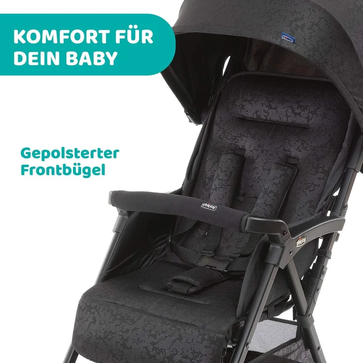Chicco Ohlala 3 Betthimmel Leichtgewichtiger Kinderwagen Beide Geschlechter Feste Räder Faltbar Grün – Bild 8