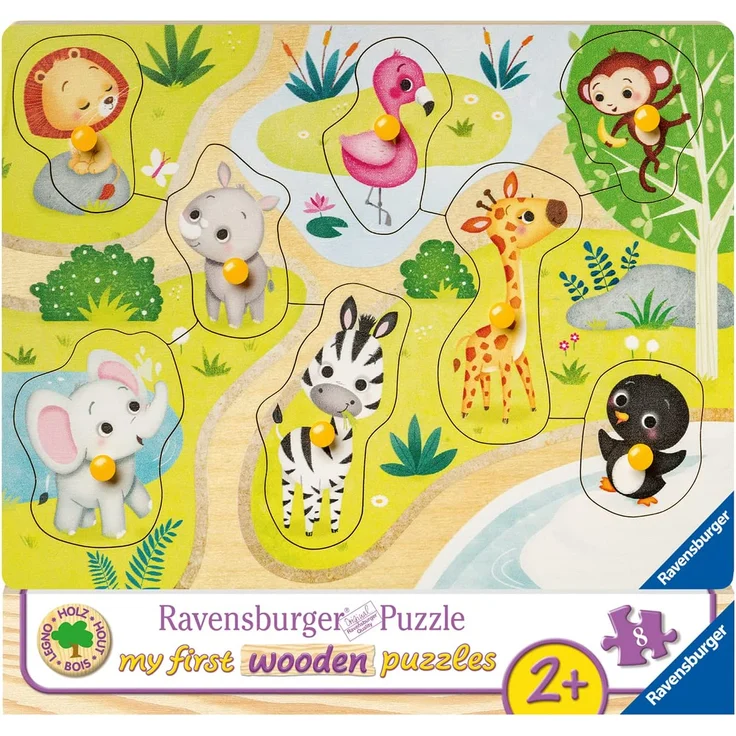 Ravensburger Kinderpuzzle 03687 - Unterwegs im Zoo - 10 Teile Holzpuzzle - Preisvergleich – Bild 1