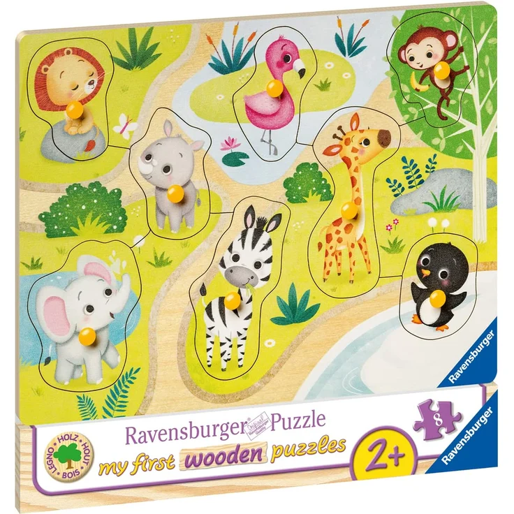 Ravensburger Kinderpuzzle 03687 - Unterwegs im Zoo - 10 Teile Holzpuzzle - Preisvergleich – Bild 4
