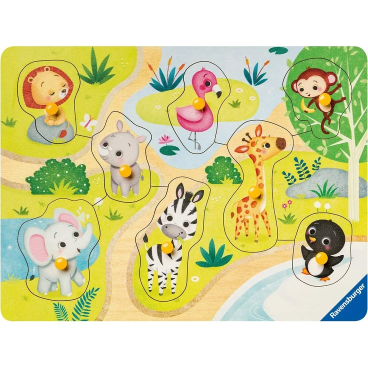 Ravensburger Kinderpuzzle 03687 - Unterwegs im Zoo - 10 Teile Holzpuzzle - Preisvergleich – Bild 2