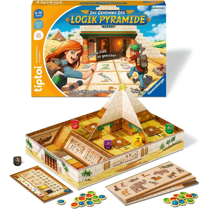 Ravensburger tiptoi Spiel 00120 Das Geheimnis der Logik-Pyramide - Lernspiel ab 6 Jahren, Logikspiel für Jungen und Mädchen