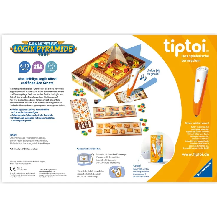 Ravensburger tiptoi Spiel 00120 Das Geheimnis der Logik-Pyramide - Lernspiel ab 6 Jahren, Logikspiel für Jungen und Mädchen – Bild 2