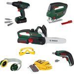 Theo Klein 8593 Großes Bauarbeiterset I Stich- und Kettensäge mit Licht und Sound I Zwei Akkuschrauber und Arbeitsschutz-Zubehör I Spielzeug für Kinder ab 3 Jahren