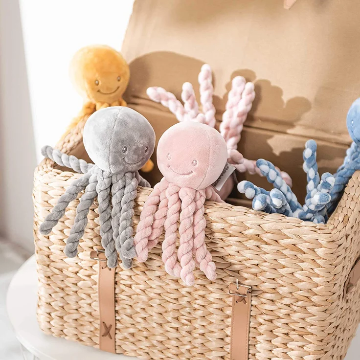 Nattou Lapidou Kuscheltier Oktopus altes rosa 25 cm – Bild 2