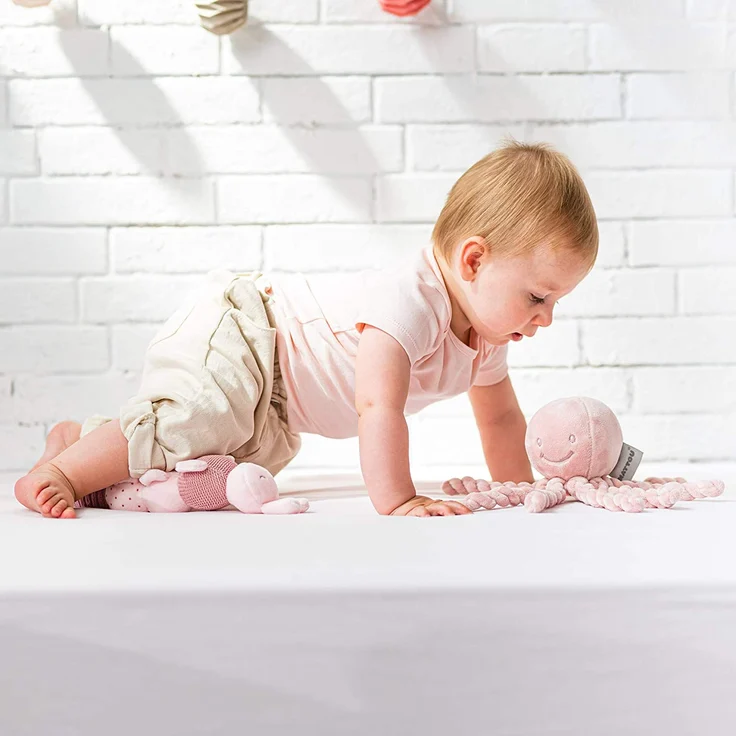 Nattou Lapidou Kuscheltier Oktopus altes rosa 25 cm – Bild 3