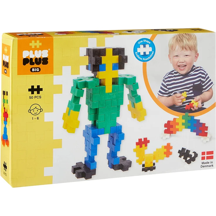 Plus-Plus 9603271 Geniales Konstruktionsspielzeug, Open Play Big Basic Mix, Bausteine-Set, 50 Teile – Bild 2