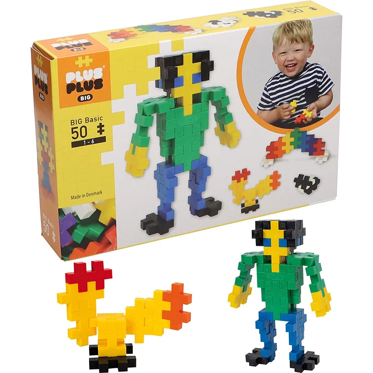 Plus-Plus 9603271 Geniales Konstruktionsspielzeug, Open Play Big Basic Mix, Bausteine-Set, 50 Teile – Bild 1