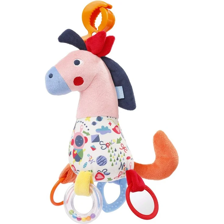 Fehn 055382 Activity-Pferd COLOR Friends – Motorikspielzeug zum Aufhängen mit Lernfunktionen zum Greifen, Tasten und Geräusche erzeugen – perfekter Begleiter für Babys und Kleinkinder ab 0+ Monaten - Preisvergleich – Bild 1