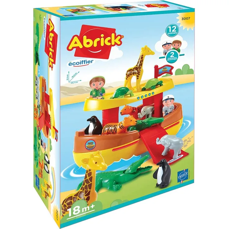 Ecoiffier - Abrick Arche Noah - Spiel Arche mit Tieren und Figuren, Noahs Schiff für Jungen und Mädchen ab 18 Monaten